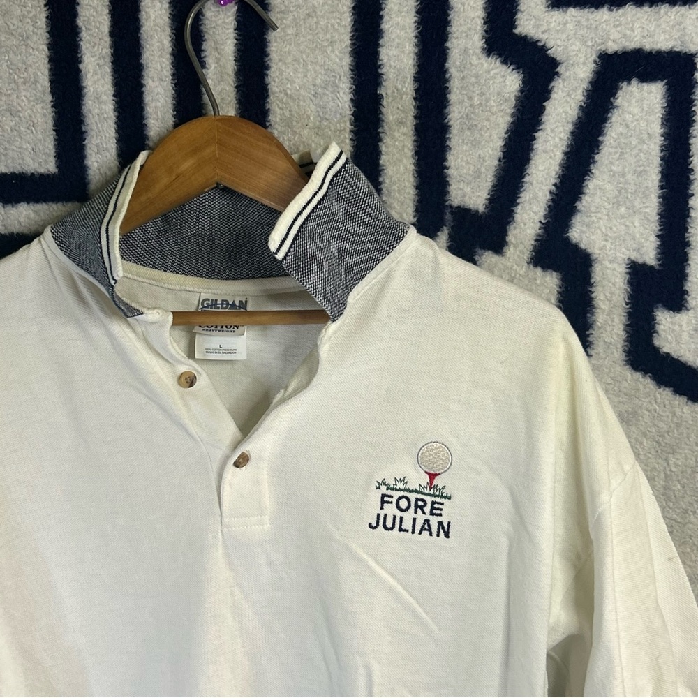 Gildan White Polo with Embroidered Logo